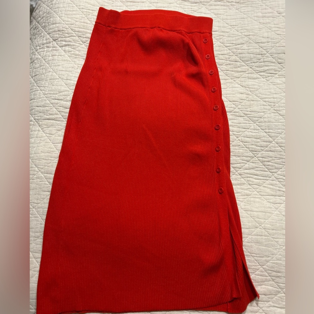 LITA Elegant Red Button-Down Skirt